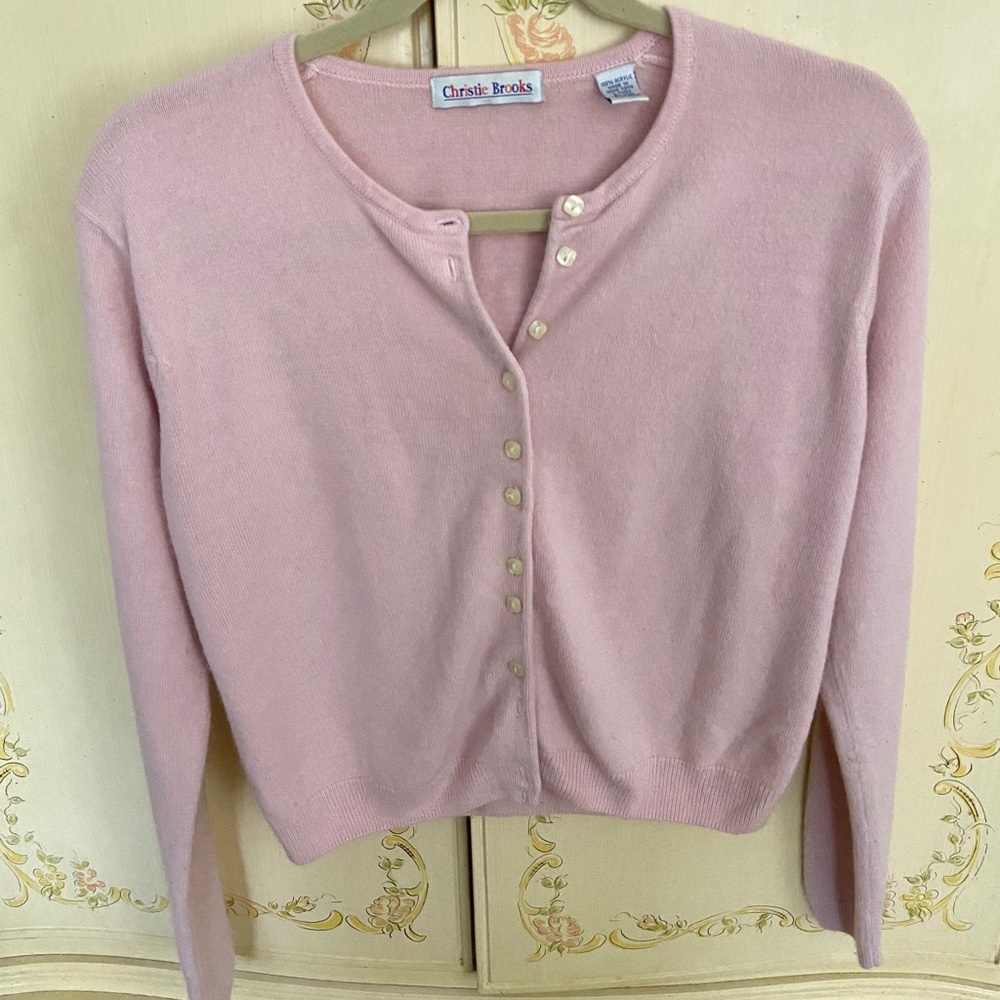 Christie Brooks Baby Pink Button-Down Sweater